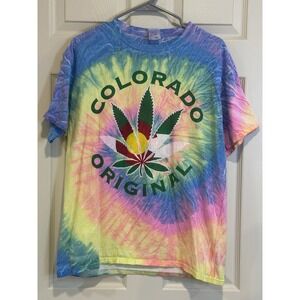 Men's Colorado Original Marijuana Tie Dye T Shirt Size‎ L